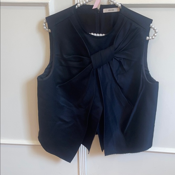 Celine Black Bow Detail Blouse - Picture 3 of 10